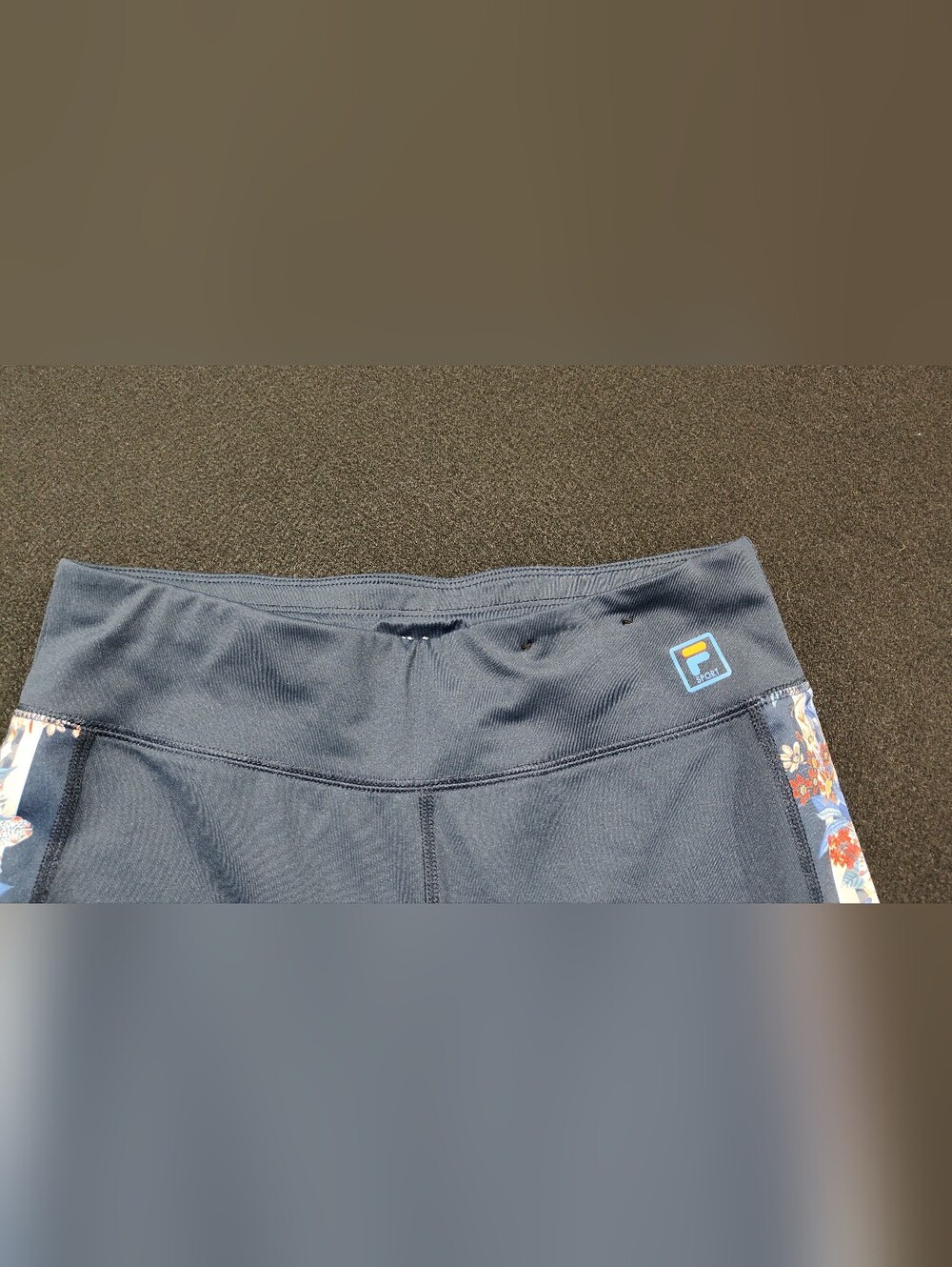 Fila Sport Floral Activewear Yoga Stretch Pants Women's Size Small, Navy Blue - Picture 4 of 11